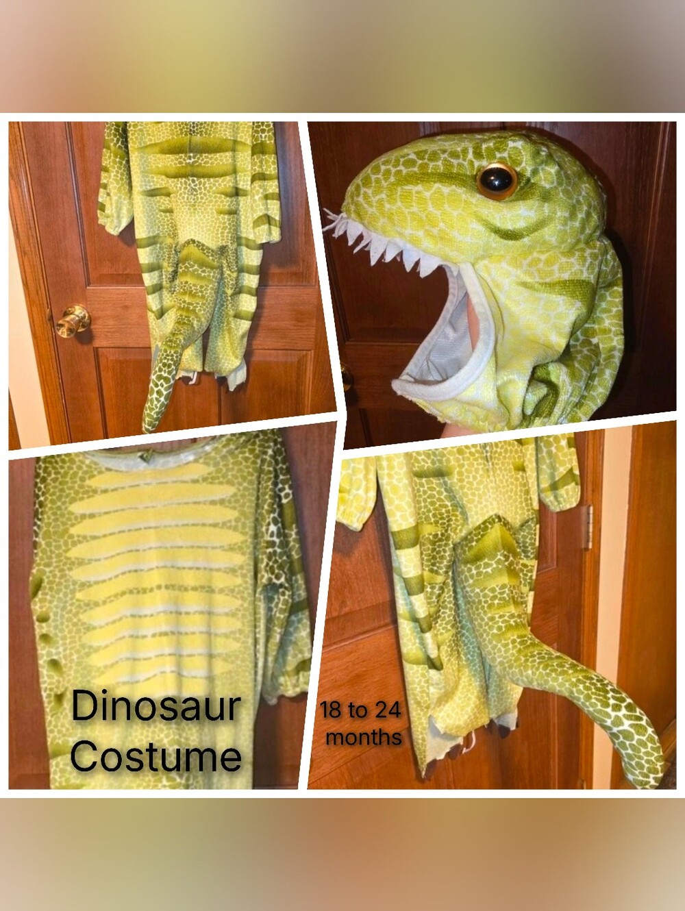 Kids Unisex Halloween Dinosaur Costume Set Head & Body -18 to 24 Months-Good